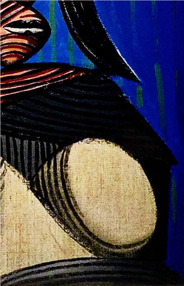 肉筆油絵☆F20号『Woman in a Stripped Hat』ピカソ/模写 Yahoo