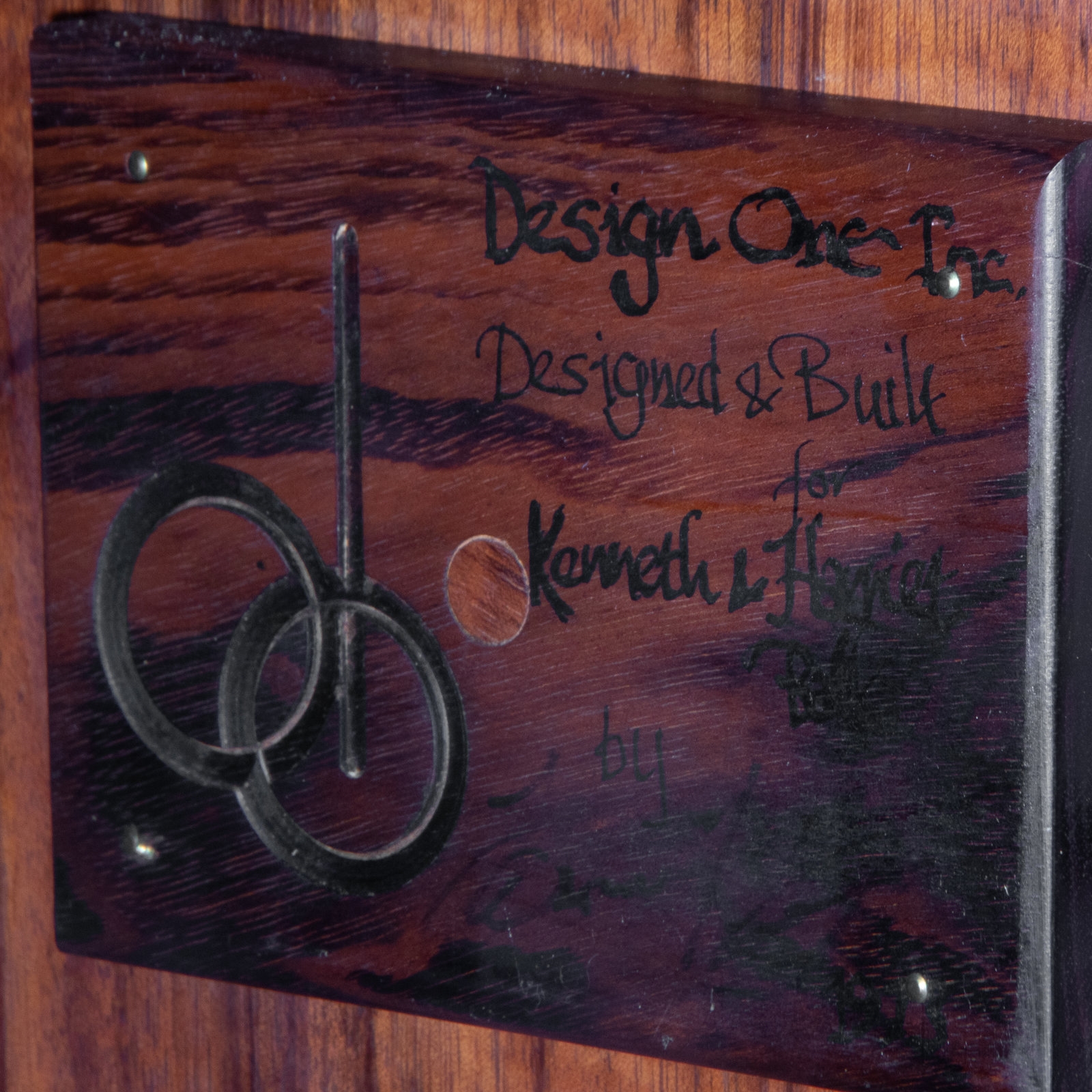 Artwork by Jack Cartwright, CredenzaFounders Furniture, Made of walnut, brass