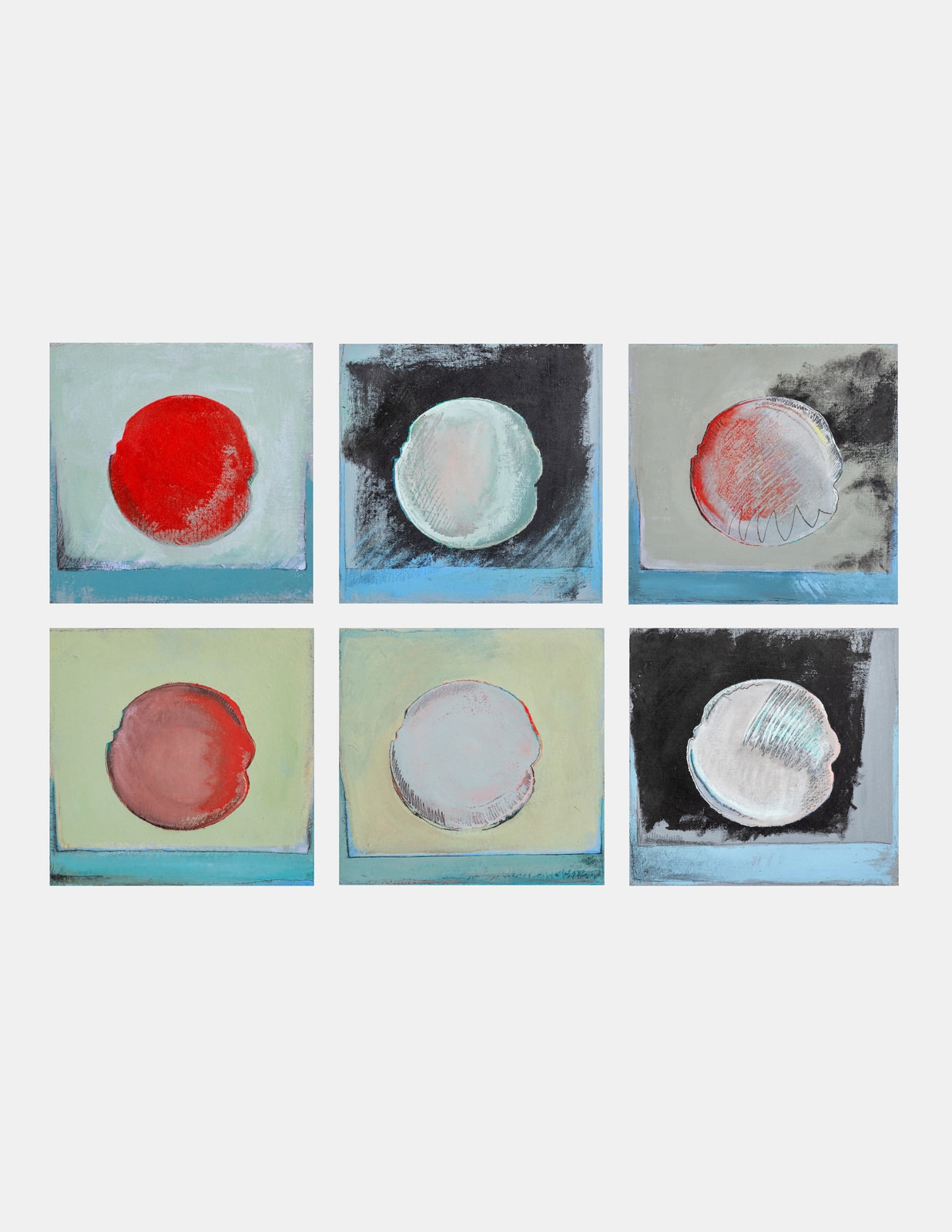 Artwork by Thomas Woodruff, Untitled (6 works), Made of acrylic on canvas laid to board