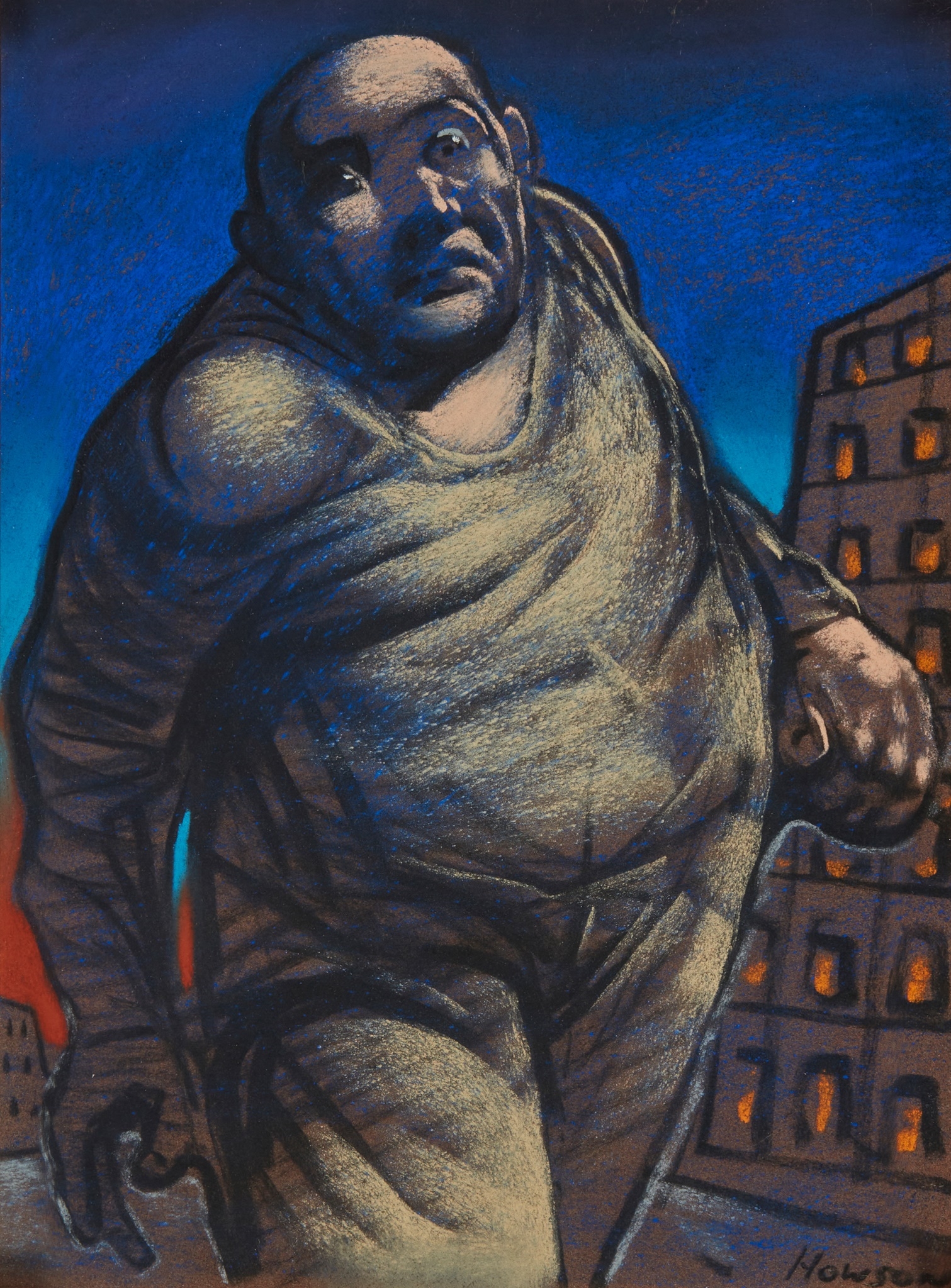 Peter Howson Obe | UNTITLED (MAN IN CITY STREET AT DUSK) | MutualArt