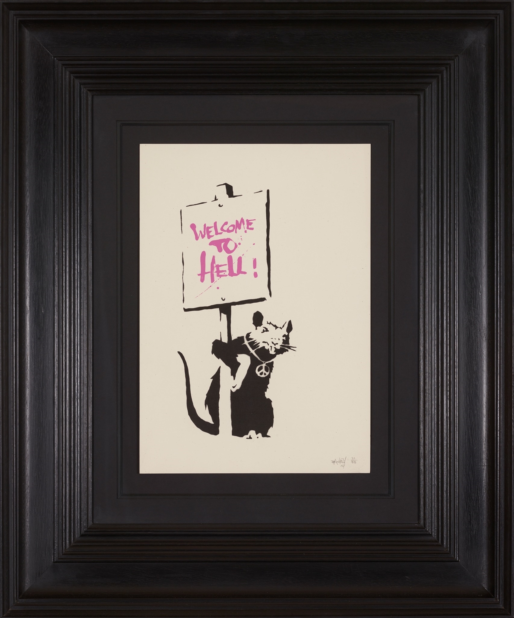 Banksy | WELCOME TO HELL (PINK) - 2004 (2004) | MutualArt