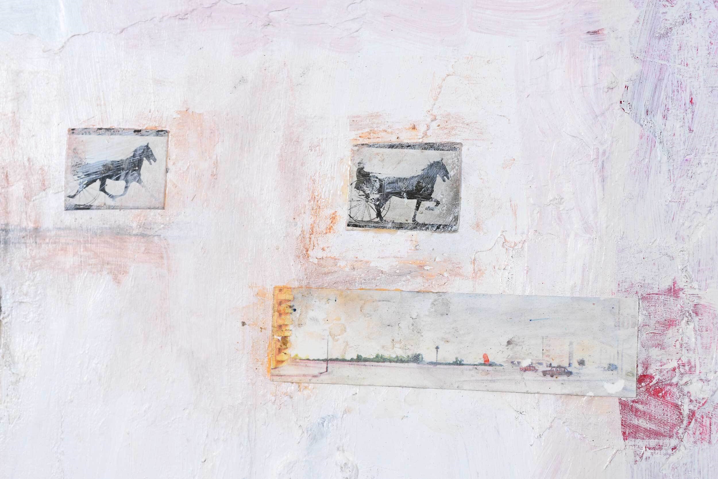 Artwork by Pamela Smilow, Composition in Flesh with Three Horses, Made of mixed media on paper