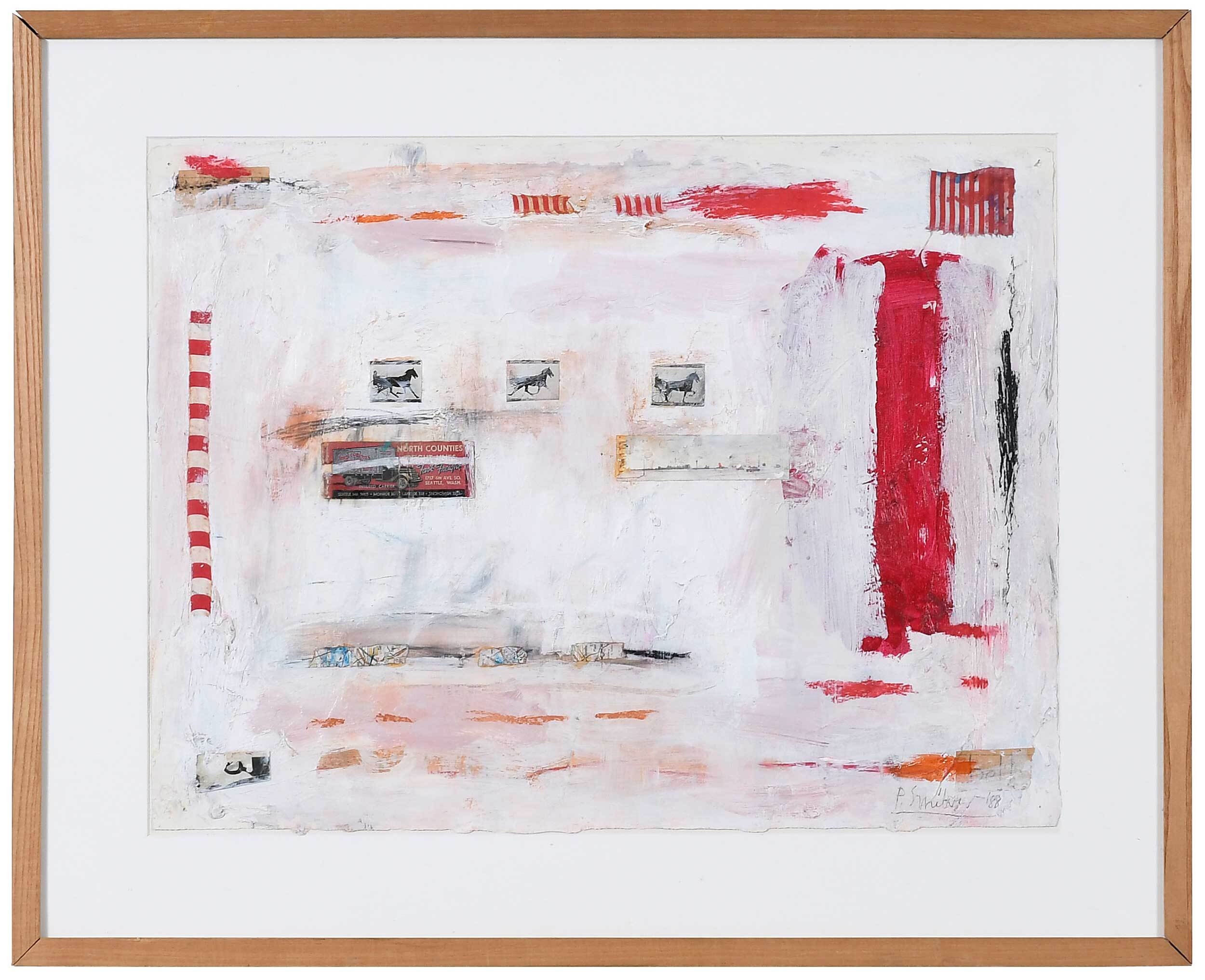 Artwork by Pamela Smilow, Composition in Flesh with Three Horses, Made of mixed media on paper