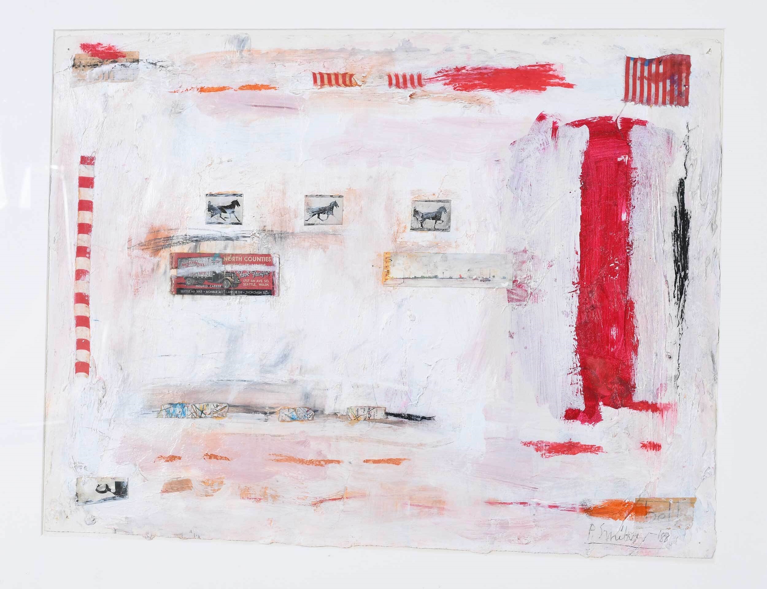 Artwork by Pamela Smilow, Composition in Flesh with Three Horses, Made of mixed media on paper