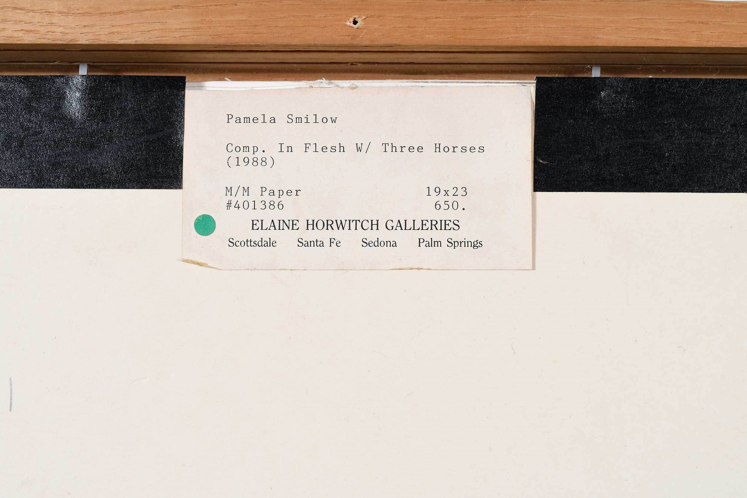 Artwork by Pamela Smilow, Composition in Flesh with Three Horses, Made of mixed media on paper