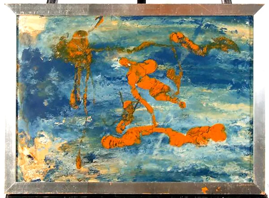 Artwork by Hauer Kurt Johannes, Untitled, Made of oil and lacquer on paperboard in silvered wood