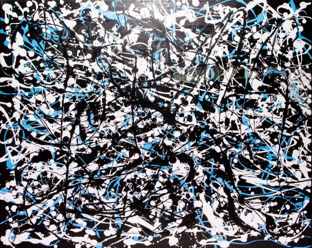 Artwork by Rick Triest, Blauw zwart, Made of Acryl