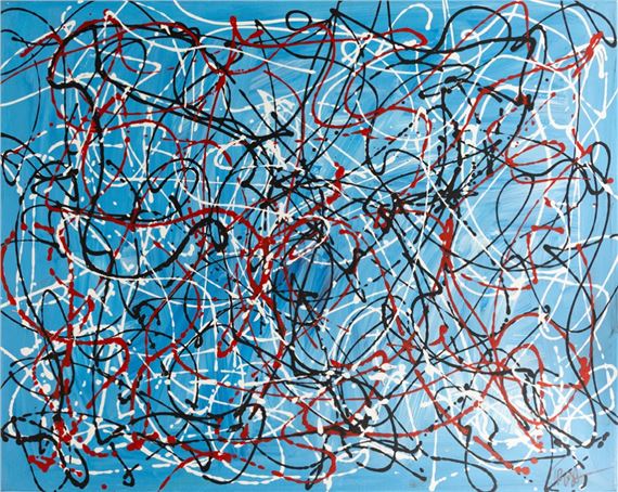 Black and Red on Blue by Rick Triest, 2018