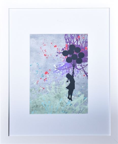 Banksy BANKSY Girl with Balloon PURPLE WCP特別COA - Girl with