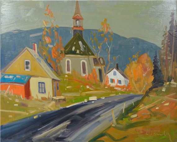 L'église du village by Louis Tremblay