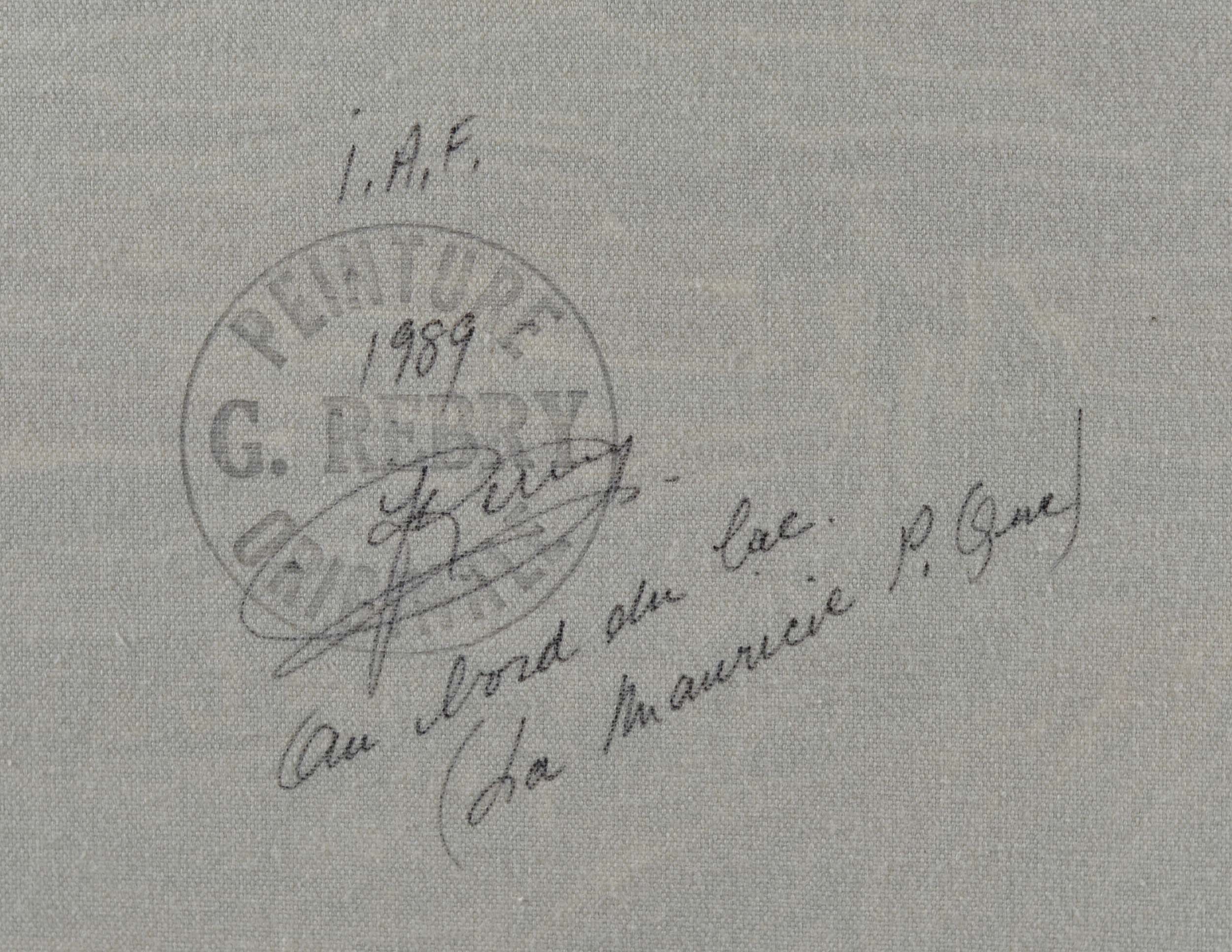 Artwork by Gaston Rebry, Au bord du lac, Made of Oil on canvas