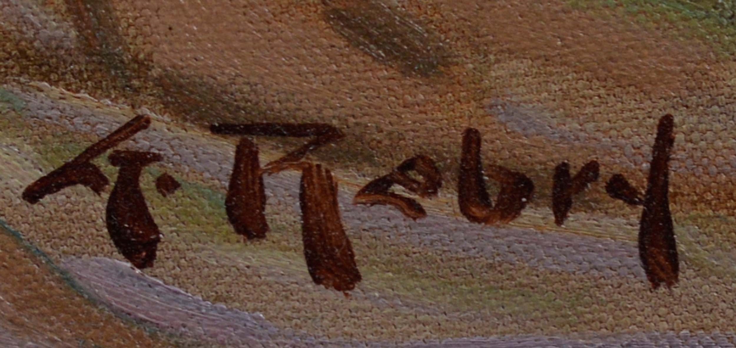 Artwork by Gaston Rebry, Au bord du lac, Made of Oil on canvas