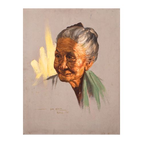 Benjamin Alano | Portrait Of An Old Woman (1967) | Mutualart