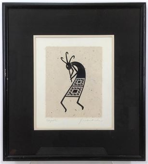 pencil signed lower right and titled "Kokopelli" - Diane Quackenbush
