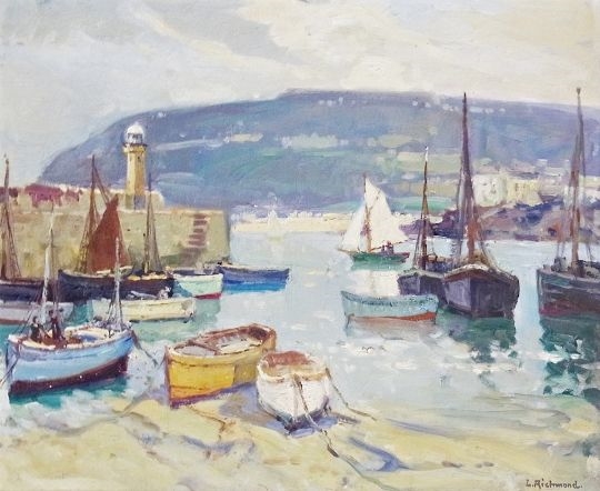 Artwork by Leonard Richmond, signed, Made of Oil on board