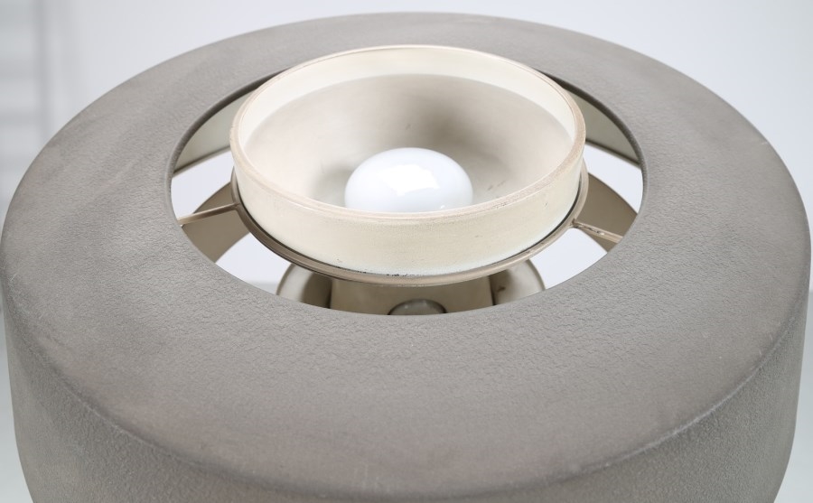 Artwork by Nick Hiemstra, Floor lamp in lacquered tubular metal and sandblasted sheet metal by Hiemstra Evolux