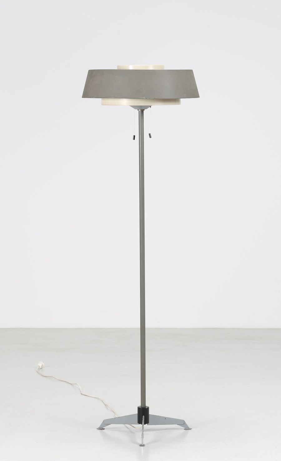 Artwork by Nick Hiemstra, Floor lamp in lacquered tubular metal and sandblasted sheet metal by Hiemstra Evolux