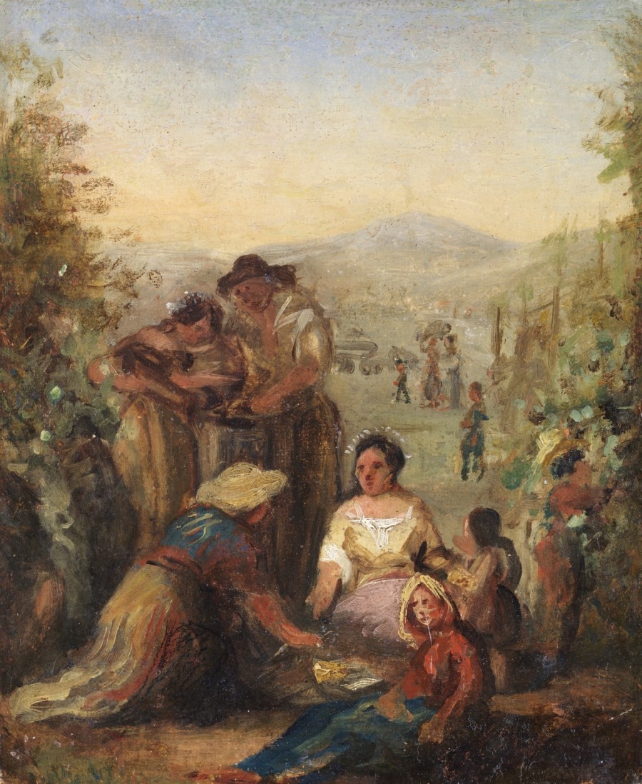Angelo Inganni | Characters in a landscape. | MutualArt