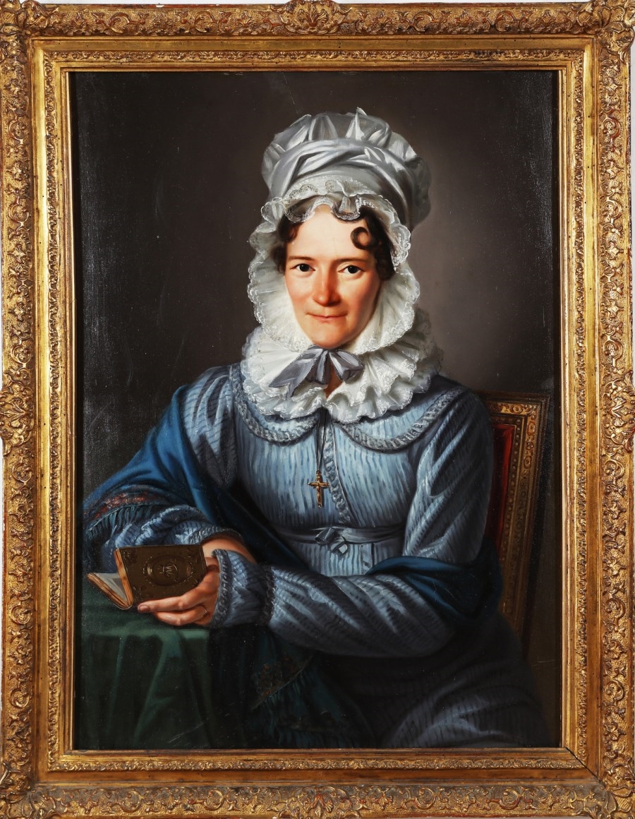 Artwork by Michelangelo Grigoletti, Ritratto di donna con libro., Made of Oil on board