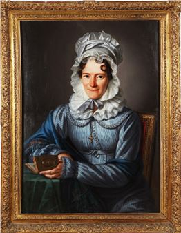 Ritratto di donna con libro. - Michelangelo Grigoletti