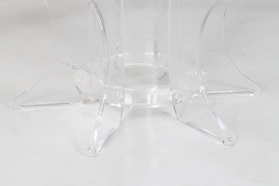 Luciano di Pilla Round plexiglass table with glass top by Xom