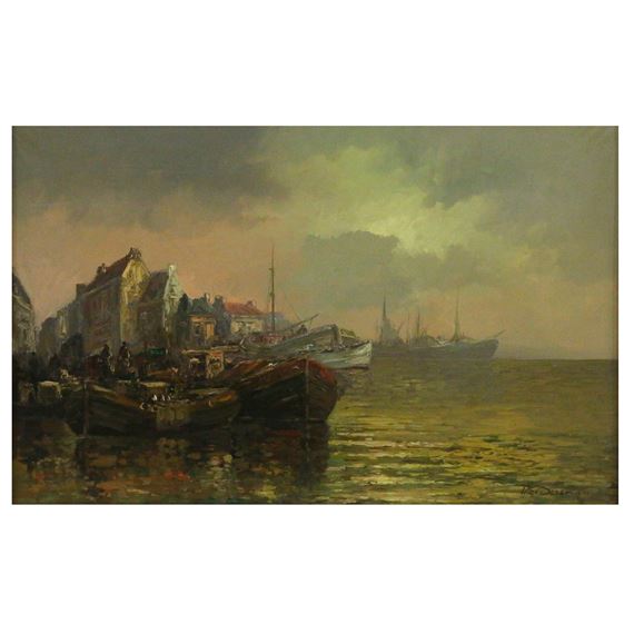 Harbor at Dusk by Roelof Dozeman