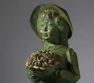 girl with flower, seated