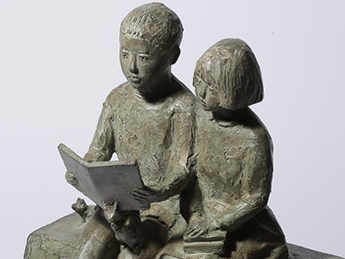 Artwork by Toshihito Hosono, morning, Made of bronze