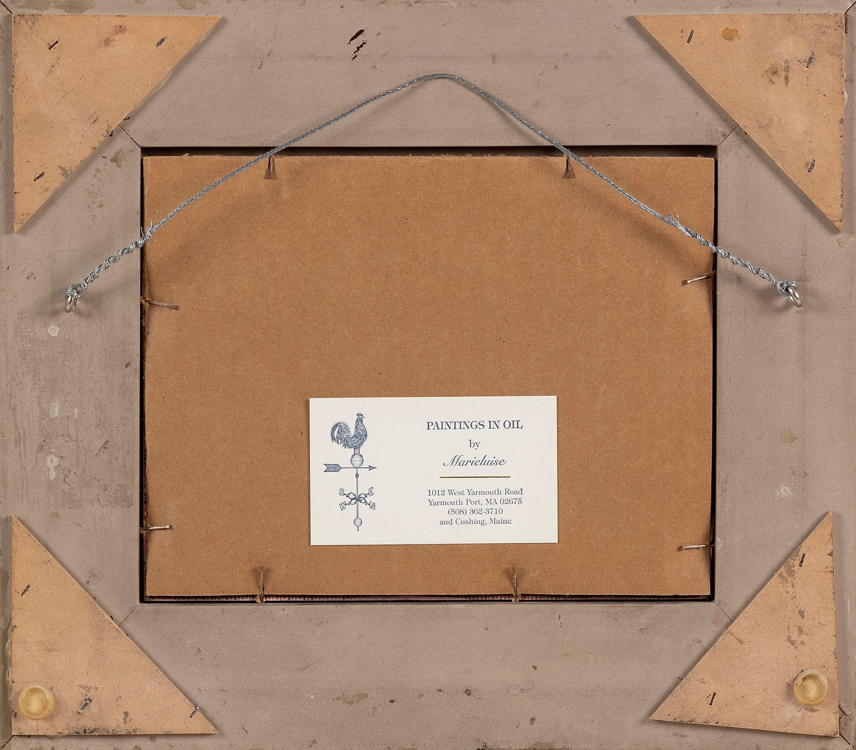 Artwork by Marieluise Hutchinson, Three chimneys at twilight., Made of Oil on board