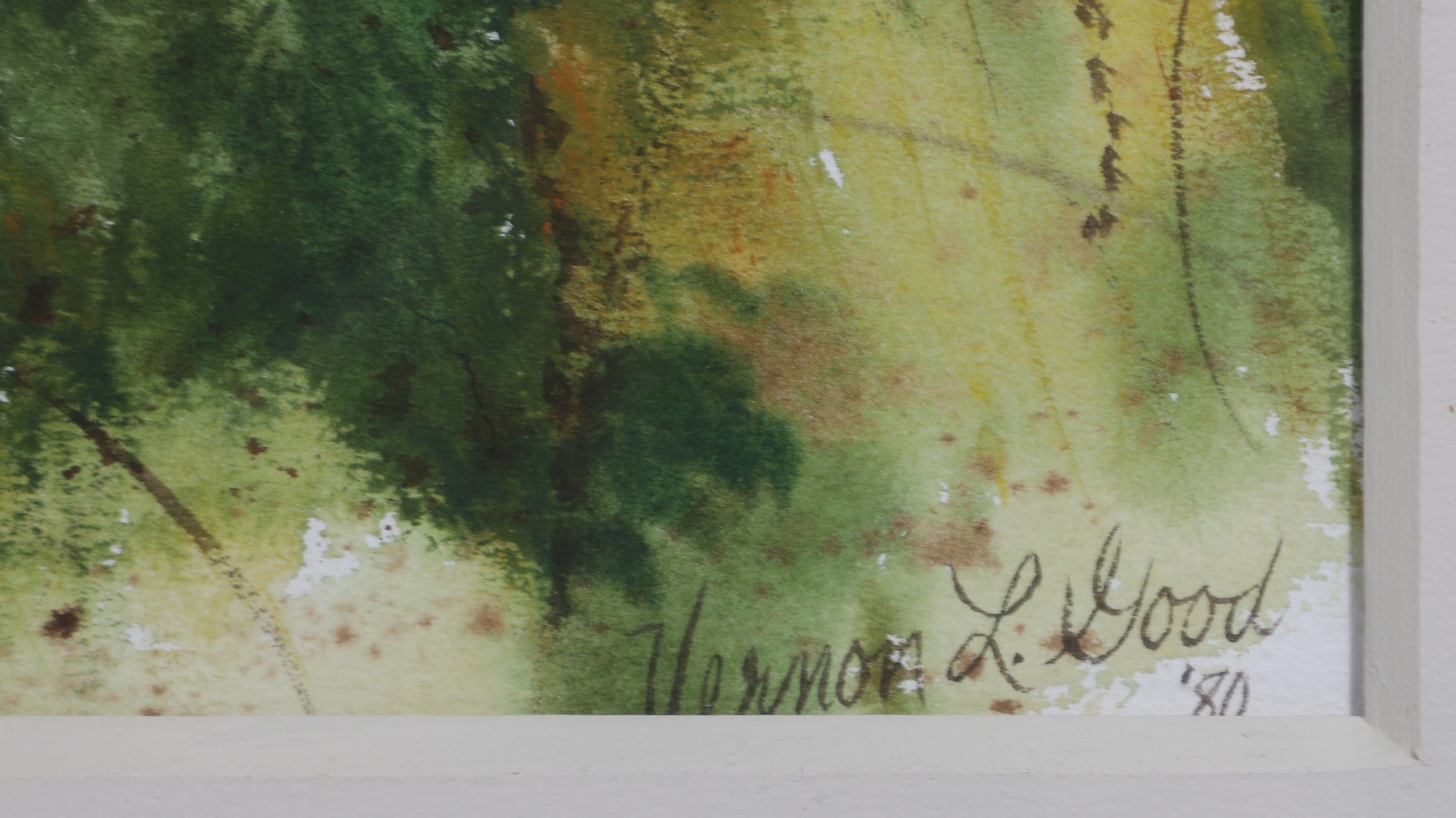 Artwork by Vernon Good, Port Mahon Lighthouse, Made of watercolor on paper