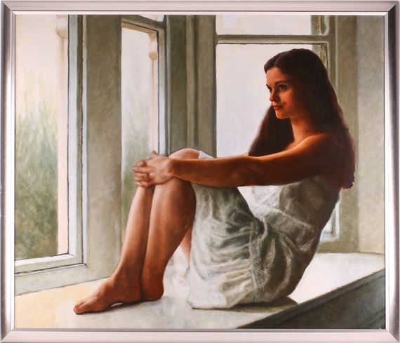 portrait of a woman (the sitter believed to be the artist's wife) by John Afflick