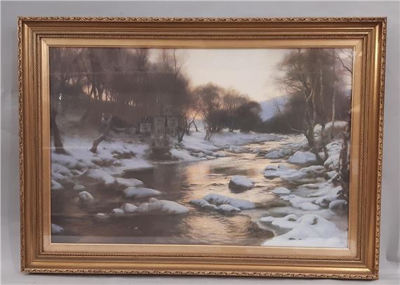 Winter river scene by Joseph Farquharson