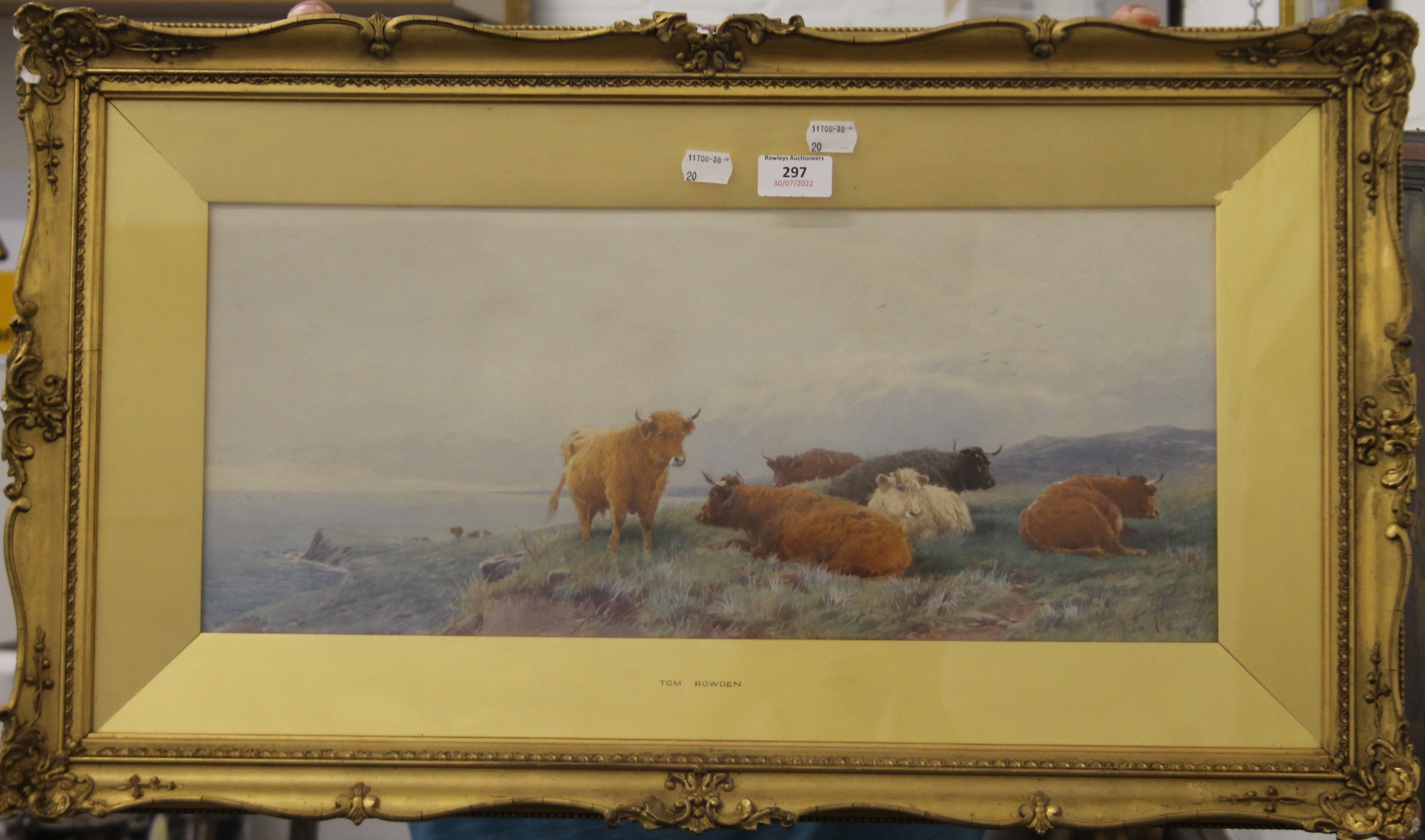 Thomas Rowden | Highland Cattle with Sea Beyond | MutualArt