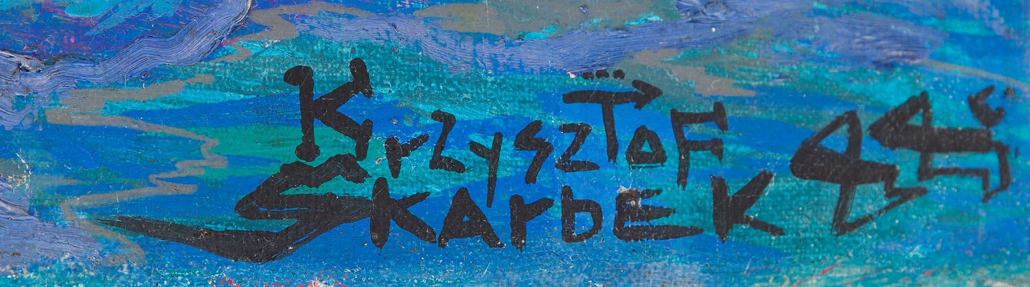 Artwork by Krzysztof Skarbek, Flying cars, Made of mixed media/canvas