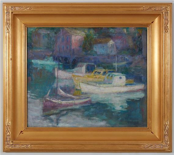 Continental School, 20th Century | Moored boats | MutualArt