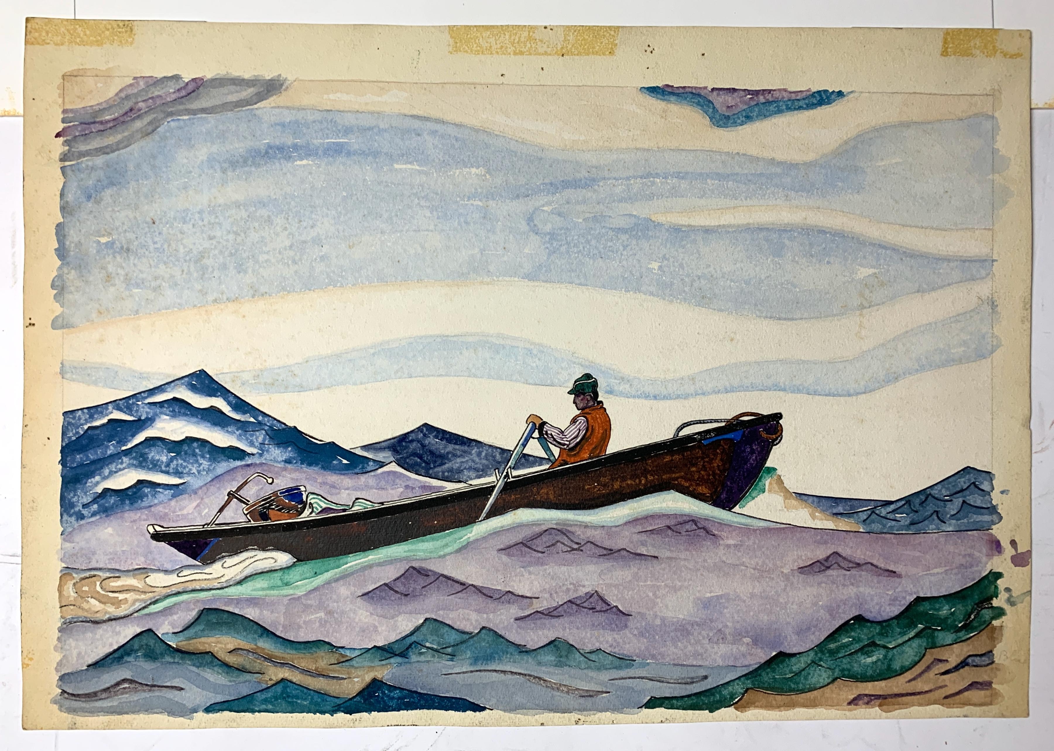 Ross Moffett | Rowing Boat (double-sided) (Early 20) | MutualArt