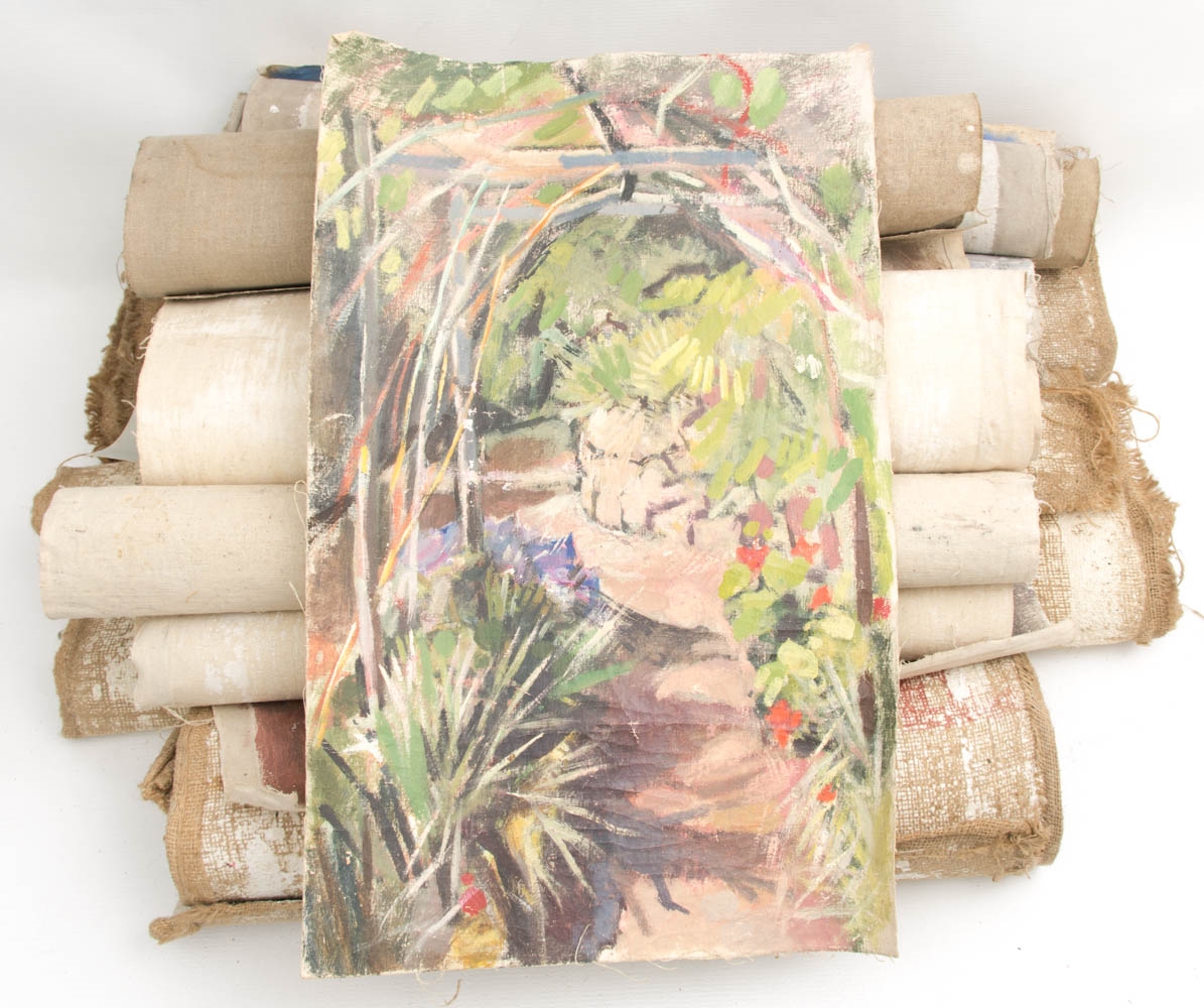 Artwork by De Angelis, Verschiedene Acrylbilder auf Leinwand und Gips, Made of Acrylic