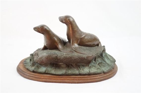 Phil Vanderlei | BRONZE DOLPHIN IN CORAL SCULPTURE | MutualArt