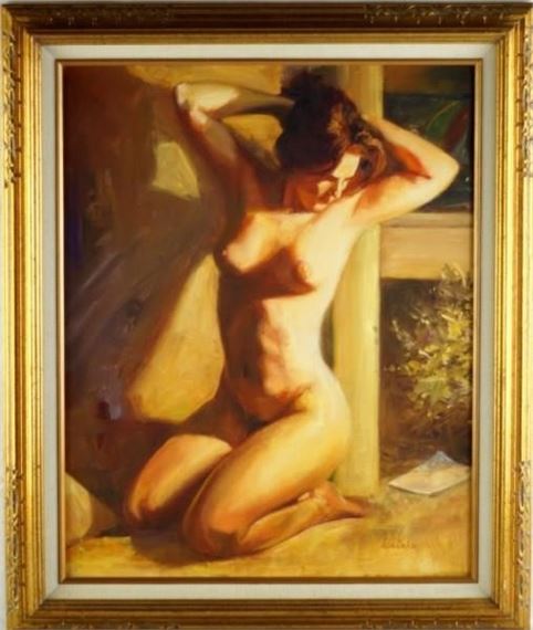 20"x16" oil on canvas - Nude by Lesa Delisi, 2011