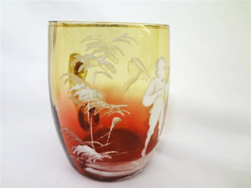 Artwork by Mary Gregory, Antique Mary Gregory Glass: 3 Cups, Made of Glass