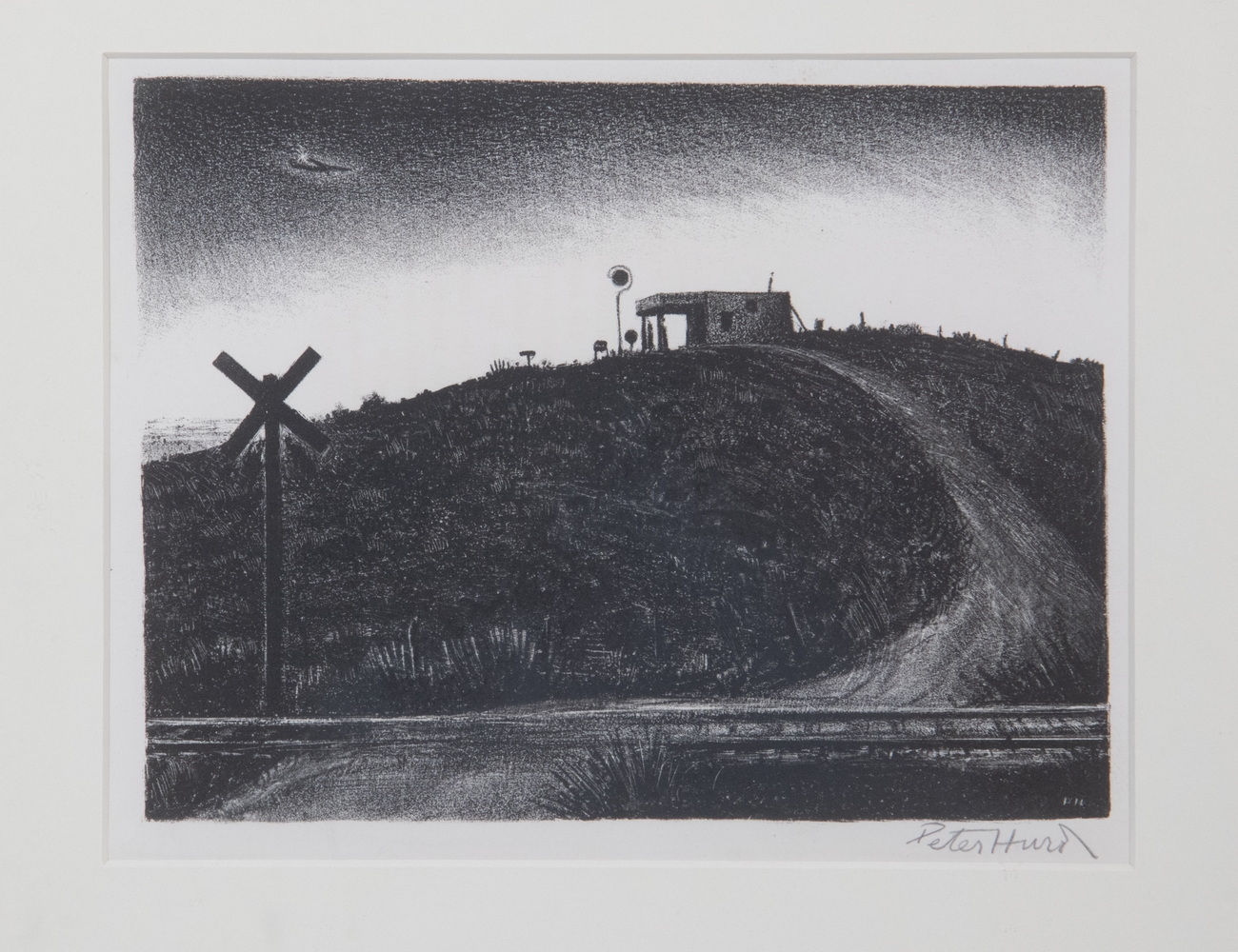 Peter Hurd Gas Station above Rail Crossing MutualArt
