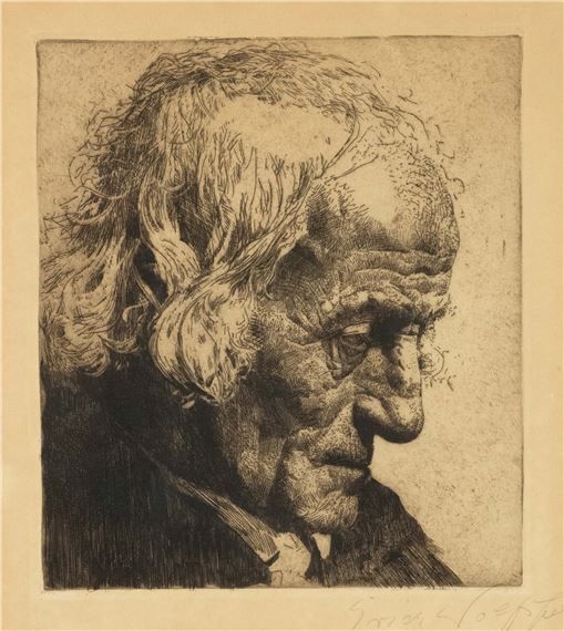 Head of an old man in profile by Erich Wolfsfeld
