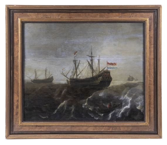 Seascape with Dutch Warships by Ludolf Backhuysen I