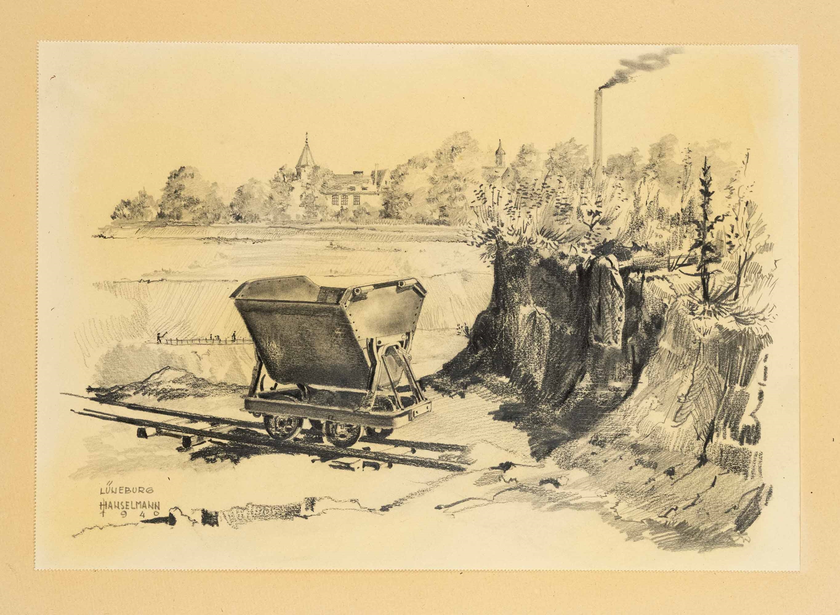 Artwork by Jean Hanselmann, Large estate collection of 13 drawings, Made of charcoal and pencil