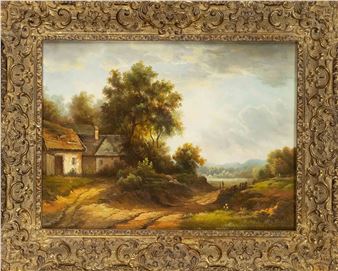 Landscape idyll with staffage figures - Dirk Beloff