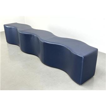 LAURINDA SPEAR Blue vinyl RIPPLE bench Brayton international - Laurinda Spear