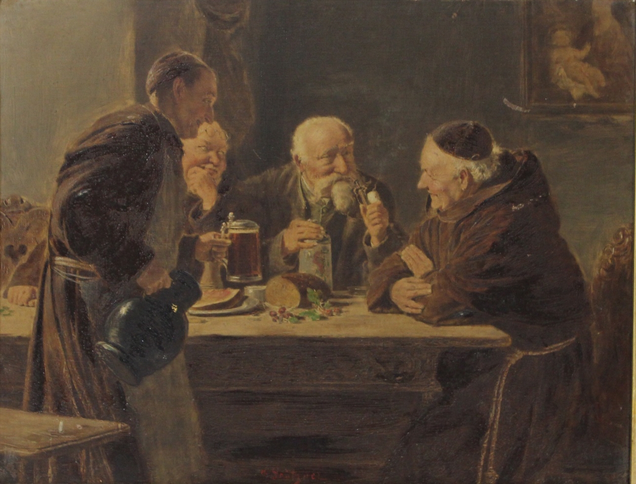 Eduard von Grützner | Monks at dinner | MutualArt