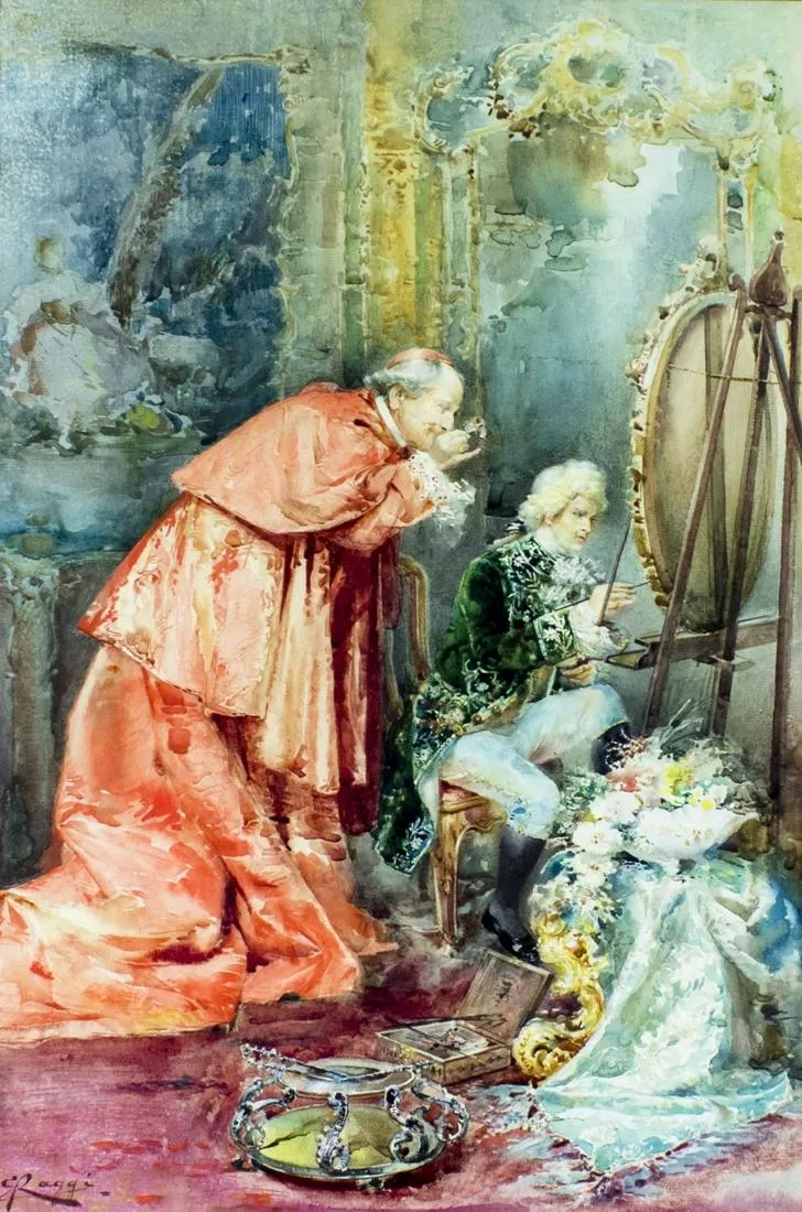 Artwork by Giovanni Antonio Raggi, Cardinal and Artist, Made of watercolor on paper