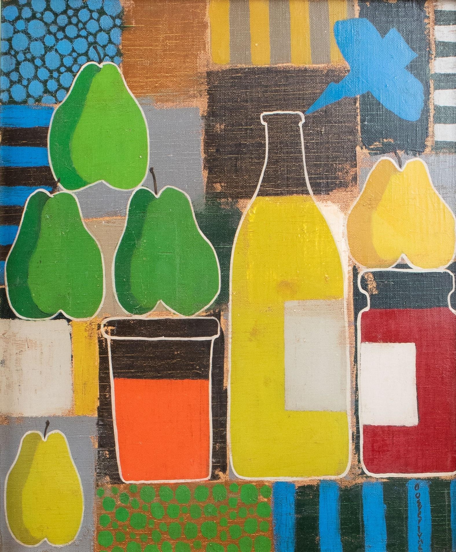 Artwork by Jean Oosterlynck, Still life with pears, Made of Oil on canvas