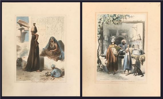 shop and customers - Achille-Constant Prisse D'Avennes